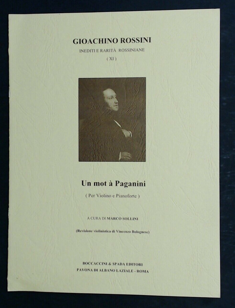 Gioachino Rossini Un Mot a Paganini Violin & Piano Marco Sollini - Click Image to Close
